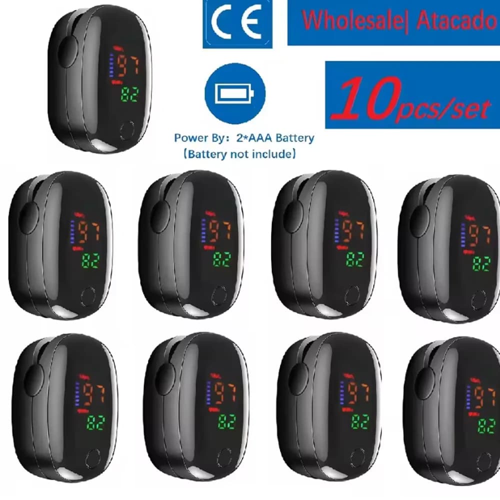 10 Pieces Medical Pulsossimeter with finger clip, Digital LED Screen, Sleep Monitoring, Healthy Instrument, Oxygen Saturation Meter in Blood