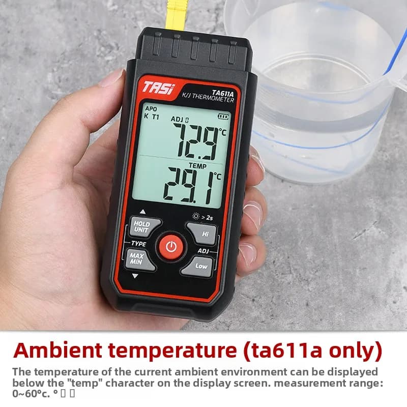 Thermometer TA611A Molded Surface Contact K Type Thermocouple Temperature Measurement Accuracy ° C: ± 0.2% + 0.7 ° C