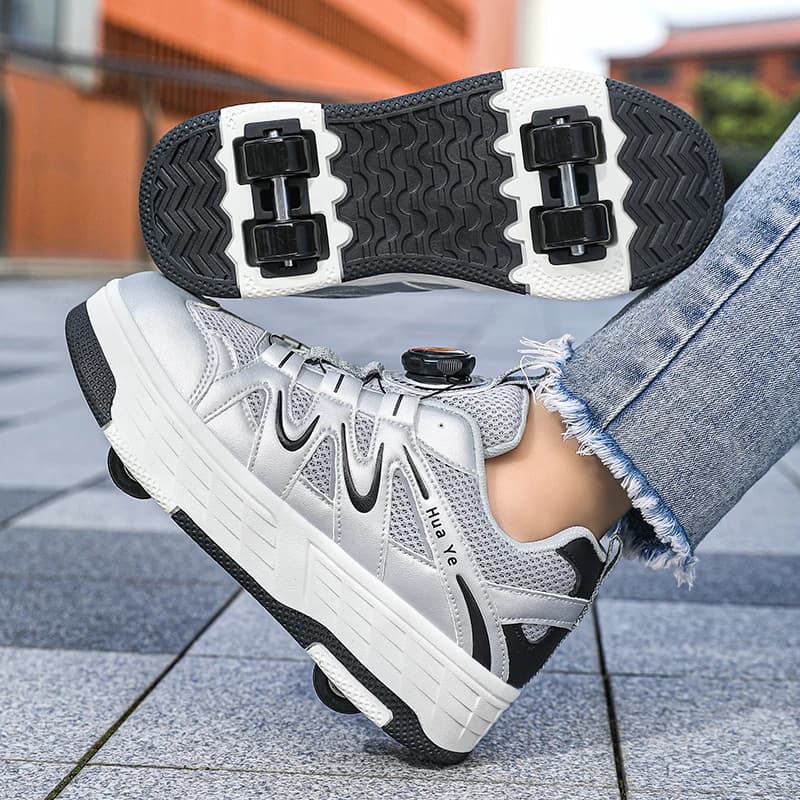 New Shoes Skating Four Wheels Automatic and Stable for Girls, High Quality Skating Shoes for Boys