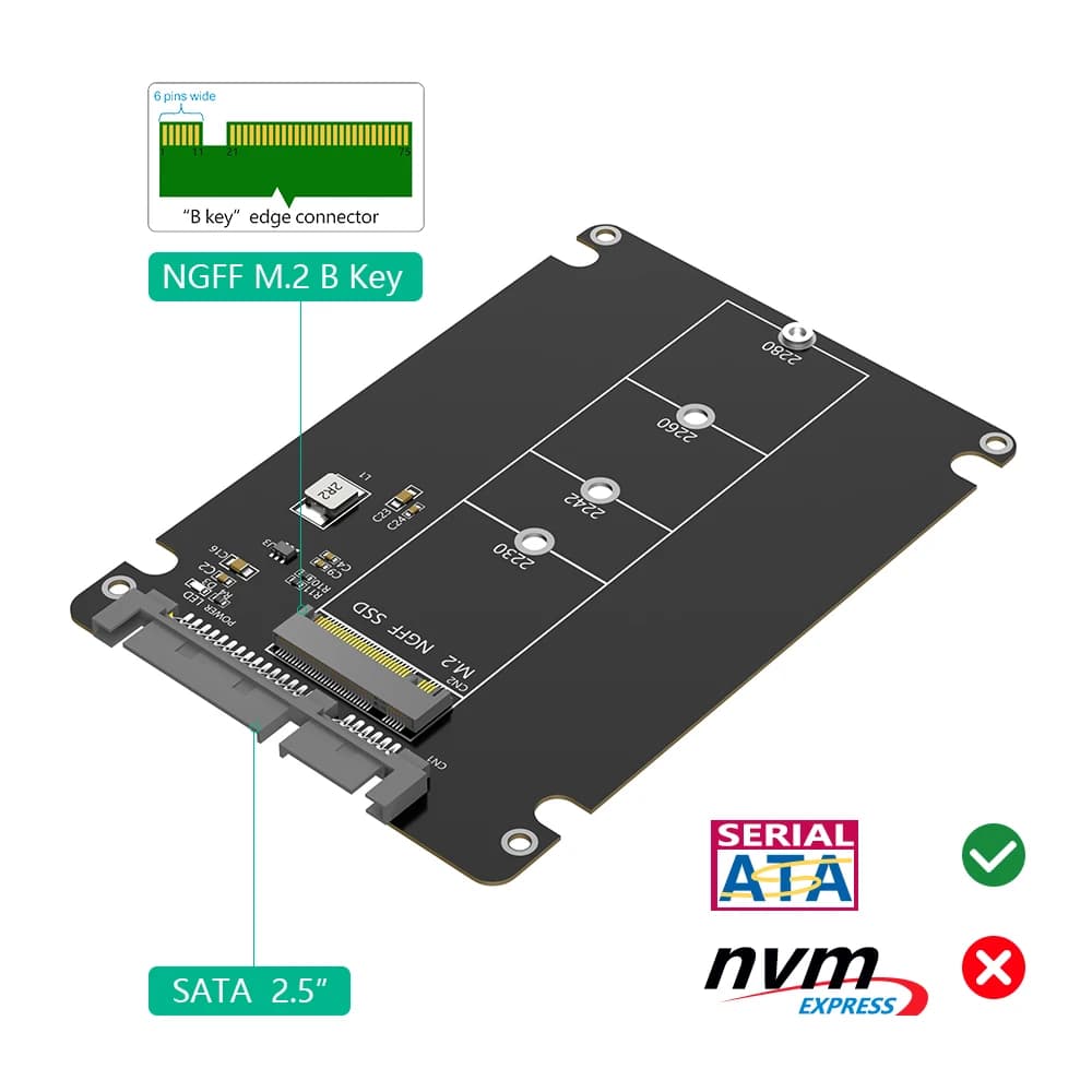 Custodia per disco rigido esterno SSD TISHRIC M.2 Custodia SSD da M.2 a SATA per custodia esterna per disco rigido per PC da gioco Laptop PS5 PS4