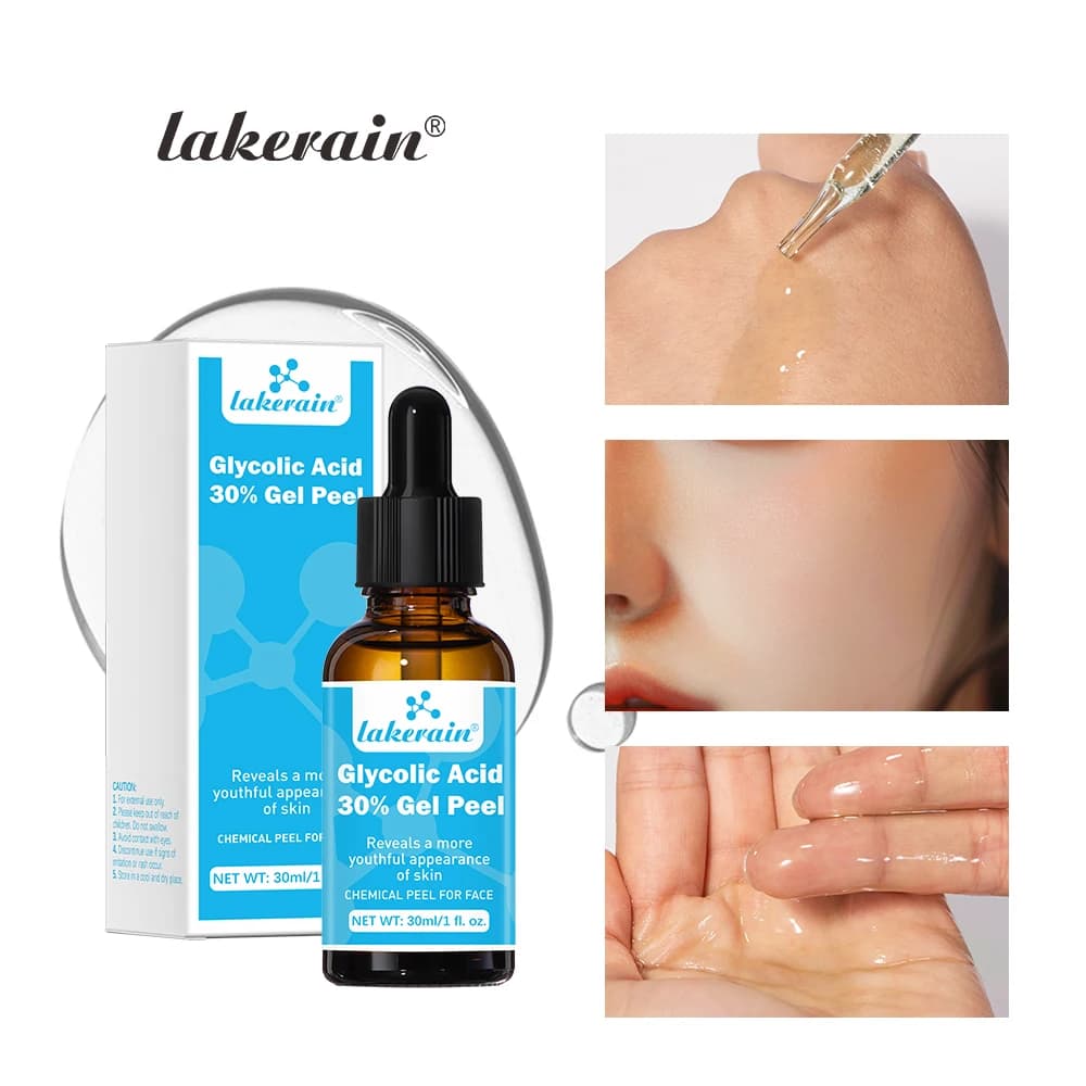 Gel peeling al 30% con acido glicolico Peeling facciale chimico di livello professionale per imperfezioni da acne, potenziamento del collagene, rughe, linee sottili
