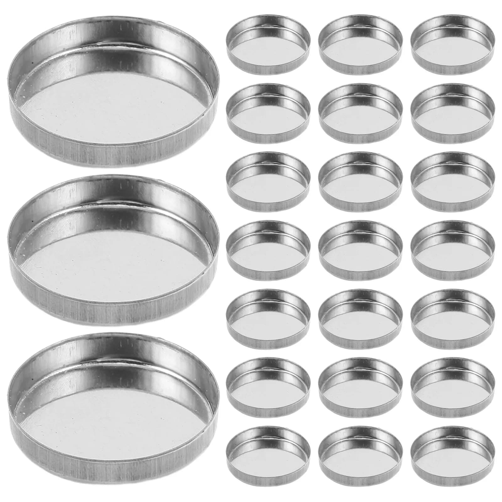 30Pcs Round Empty Eyeshadow Palette Metal Pans Refillable Makeup Organizer Portable Vanity Case DIY Storage for Travel