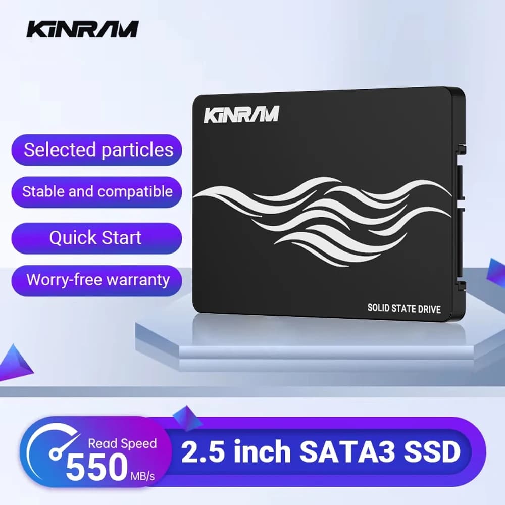 KinRam SSD SATA3 da 2.5 pollici 256GB 240GB 512GB 64GB Disco Rigido per PC Desktop 120GB 128GB HDD Interno SATA 3 Unità a Stato Solido per Laptop