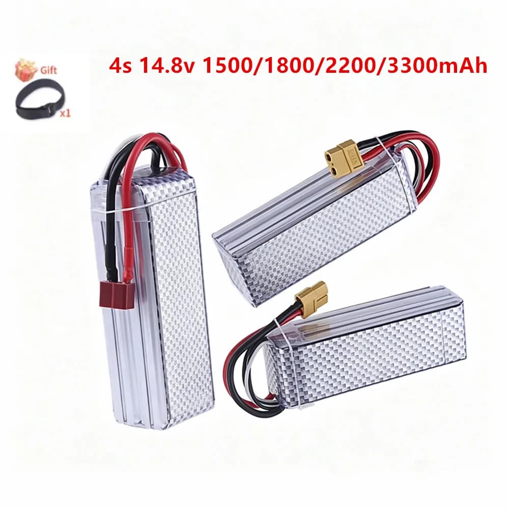 4S Lithium Polymer Battery 14.8V 1500mAh 2200mAh 3000mAh 3300mAh Battery for RC Car Drone Rechargeable Quadrotor Accessories