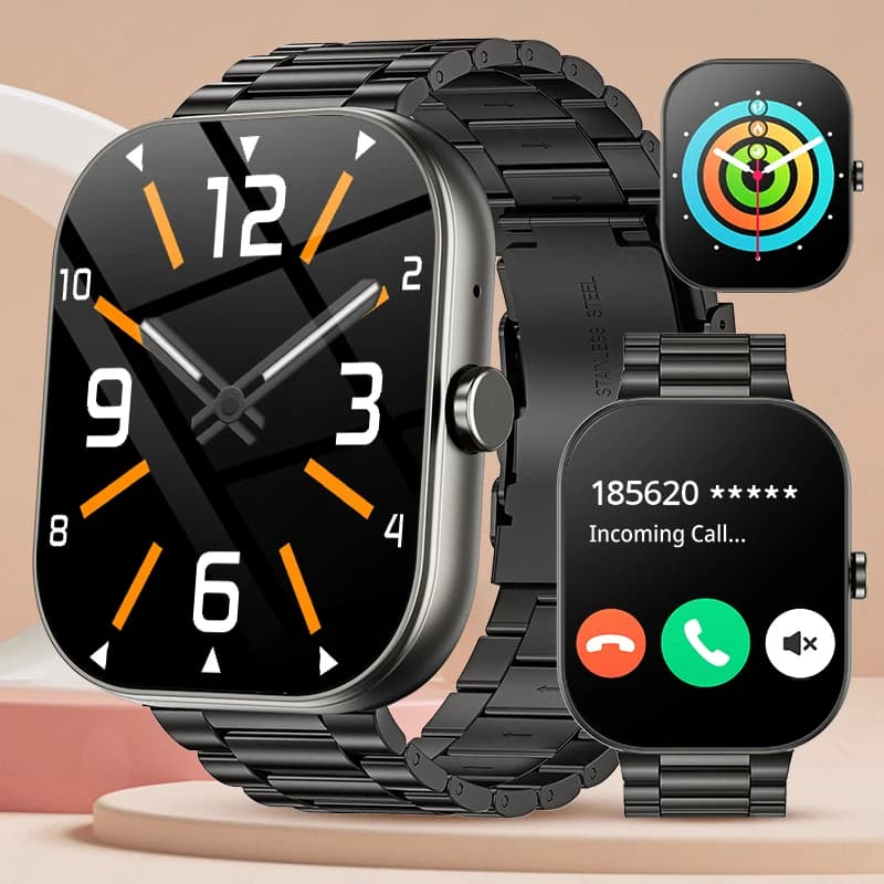 LIGE Smart Watch 2,01 inch man with Bluetooth call, voice assistant, heart rate monitor, sleep monitoring, smartwatch for Android IOS