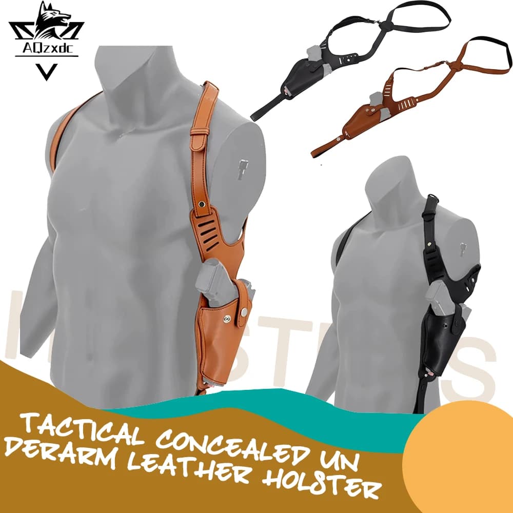 Fondina tattica per pistola Airsoft M9 M1911 P1 SIG P226 XD P320 Fondina per pistola in pelle nascosta sotto le ascelle per tiro da caccia