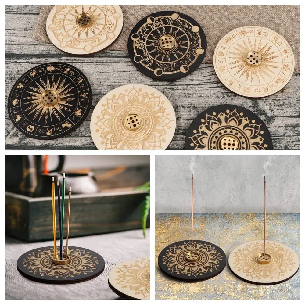 New Wood Incenses Holder 10cm with 9 Different Holes Incense Stick Holder Room Fragrance Accessories Aroma Stand Home Supplies