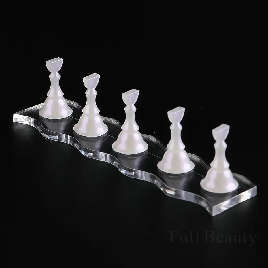 5 pezzi di cristallo acrilico magnetico punta del chiodo Display supporto da lavoro Set forte scacchi magnetici supporto per la pratica delle unghie strumenti per Manicure
