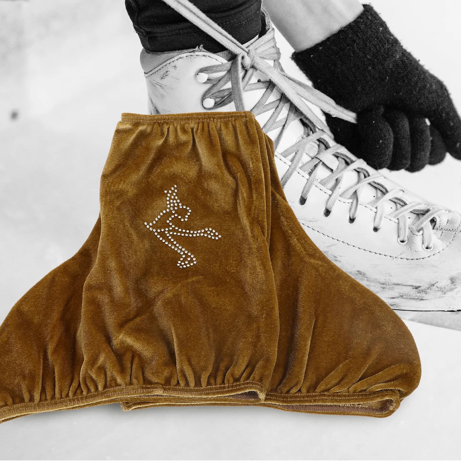 1 Paio di Copriscarpe Elastici per Pattini da Ghiaccio, Protezioni Resistenti all'Usura per Scarpe da Pattinaggio, Copriscarpe in Poliestere per Hockey su Pattini