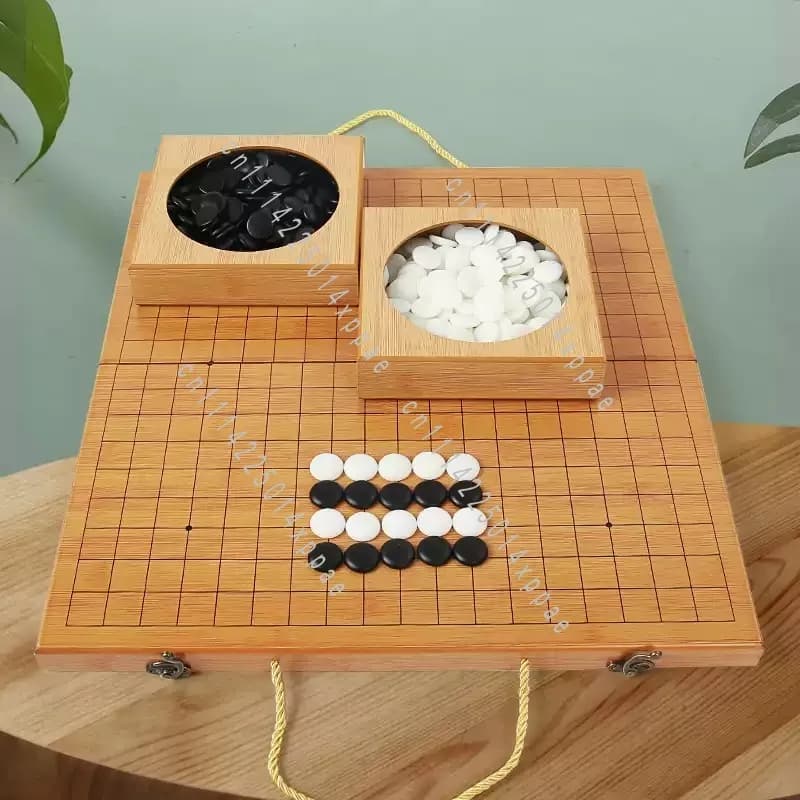 With Backgammon Dual Use Board Game Kit Go Game Set Black White Stone Chess Board