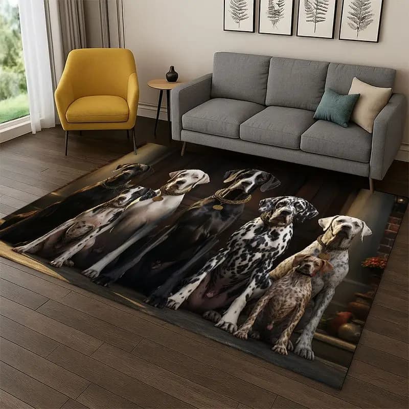 Tappeto Decorativo con Simpatici Cuccioli per Camera da Letto, Soggiorno, Sala Giochi, Zerbino, Arredamento Casa, Tappeto Antiscivolo per Area Giochi Bambini, Regalo