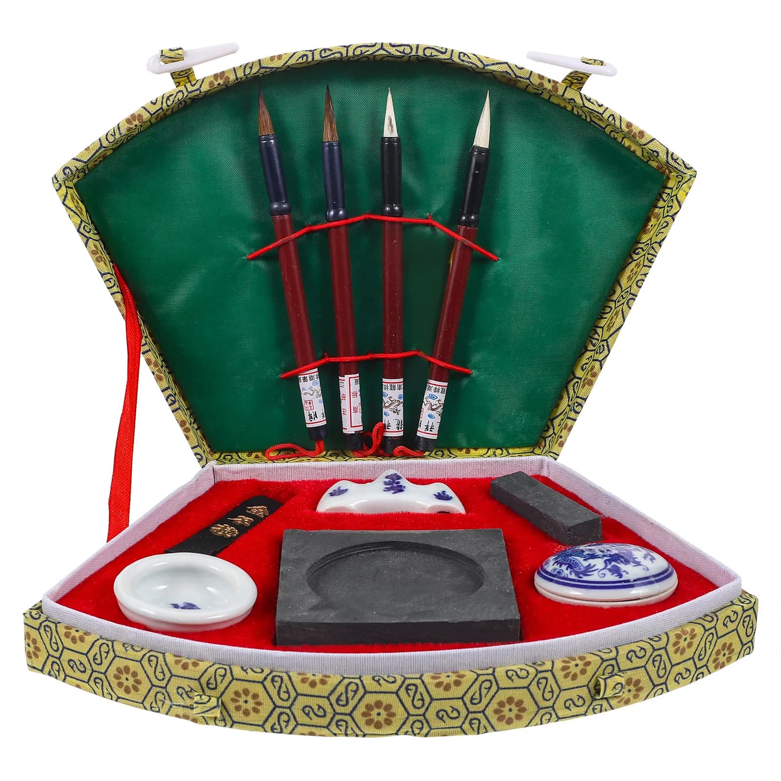 1Set Chinese Calligraphy Brush Set Vintage Water-Absorbing Ink Brush Pen for Beginners Painting Writing Calligraphy Gift Kit