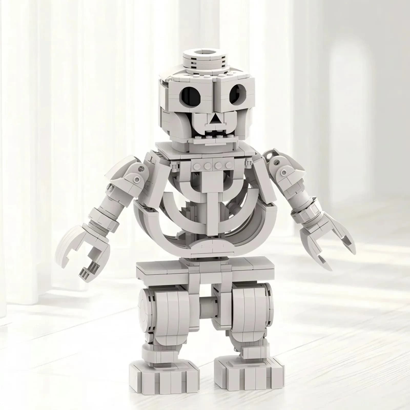 MOC Creative Horror Character White Skeleton Building Blocks Model DIY Adult Puzzle Assembly Toys Birthday Gift Desktop Ornament
