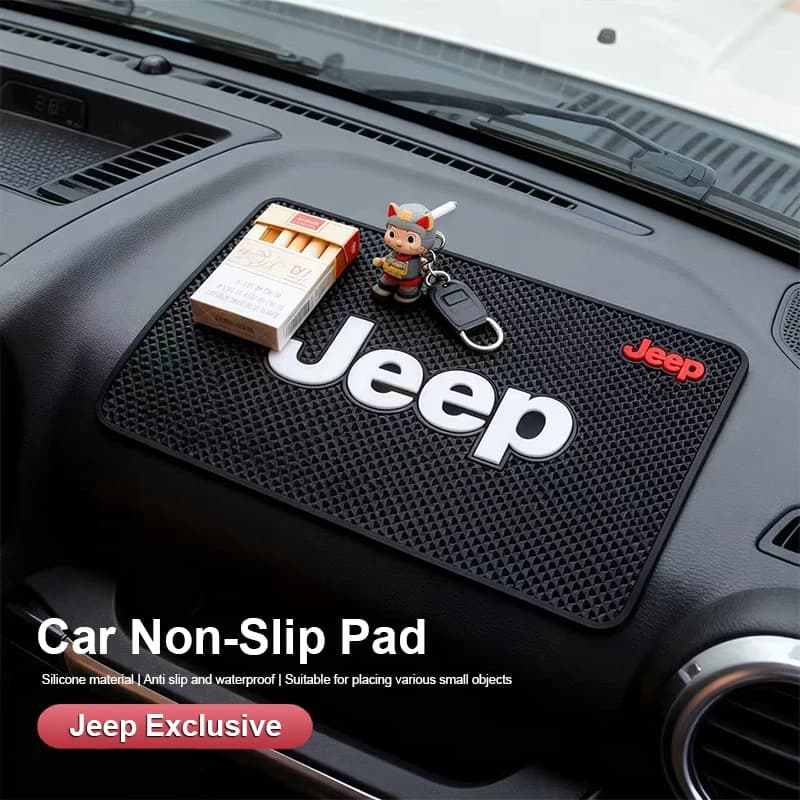 Tappetino antiscivolo per cruscotto auto, supporto per fissaggio telefono e profumo, per Jeep Wrangler Grand Cherokee Avenger Compass Wagoneer Gladiator