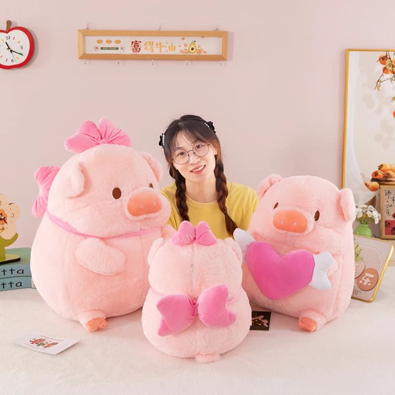 Pink Piggy Smile Plush Cartoon Anime Filling Cute Accessories Comfortable Soft Doll Children's Toys Gifts Girlfriend Companion