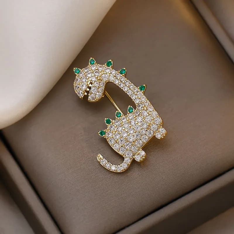 Carino cristallo squisito dinosauro spille spille per le donne bambini dolce animale gioielli borsa abbigliamento spilla Pin accessori regalo