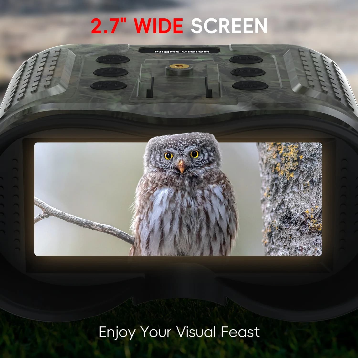 Binocolo con Telecamera Ricaricabile 2026, Zoom Digitale 8x, Visore Notturno Montato su Casco per Osservazione