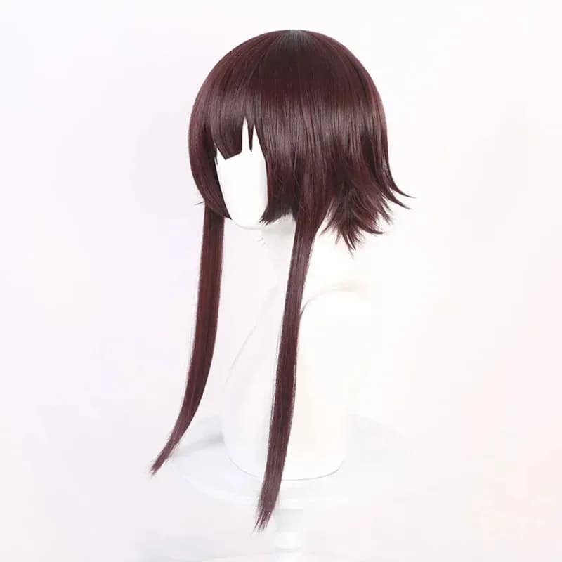 Vivian Bless The Beautiful World Anime Cosplay Rosso scuro Frangia smussata Parrucca sintetica diritta per ragazza carina Coser Huihui quotidiana