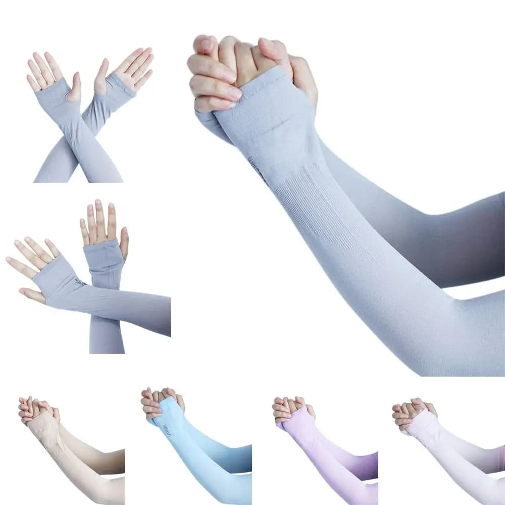 Women's UV Solar Protection Cycling Gloves, Half-Date Sleeves for Solar Protection