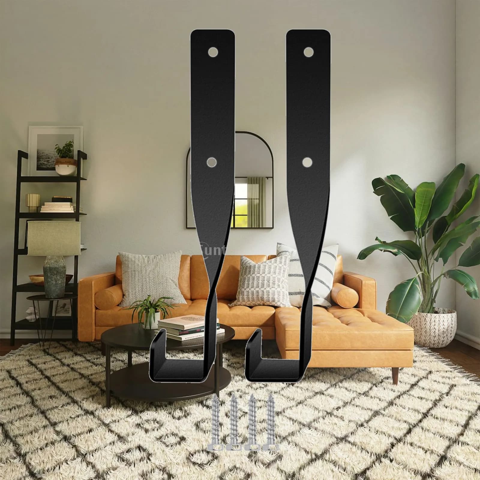 Heavy Duty Wall Hook Steel Hanger for Garage Workshop Chainsaw Storage Metal Wall Hooks with Screws for Garden Shed Organizer