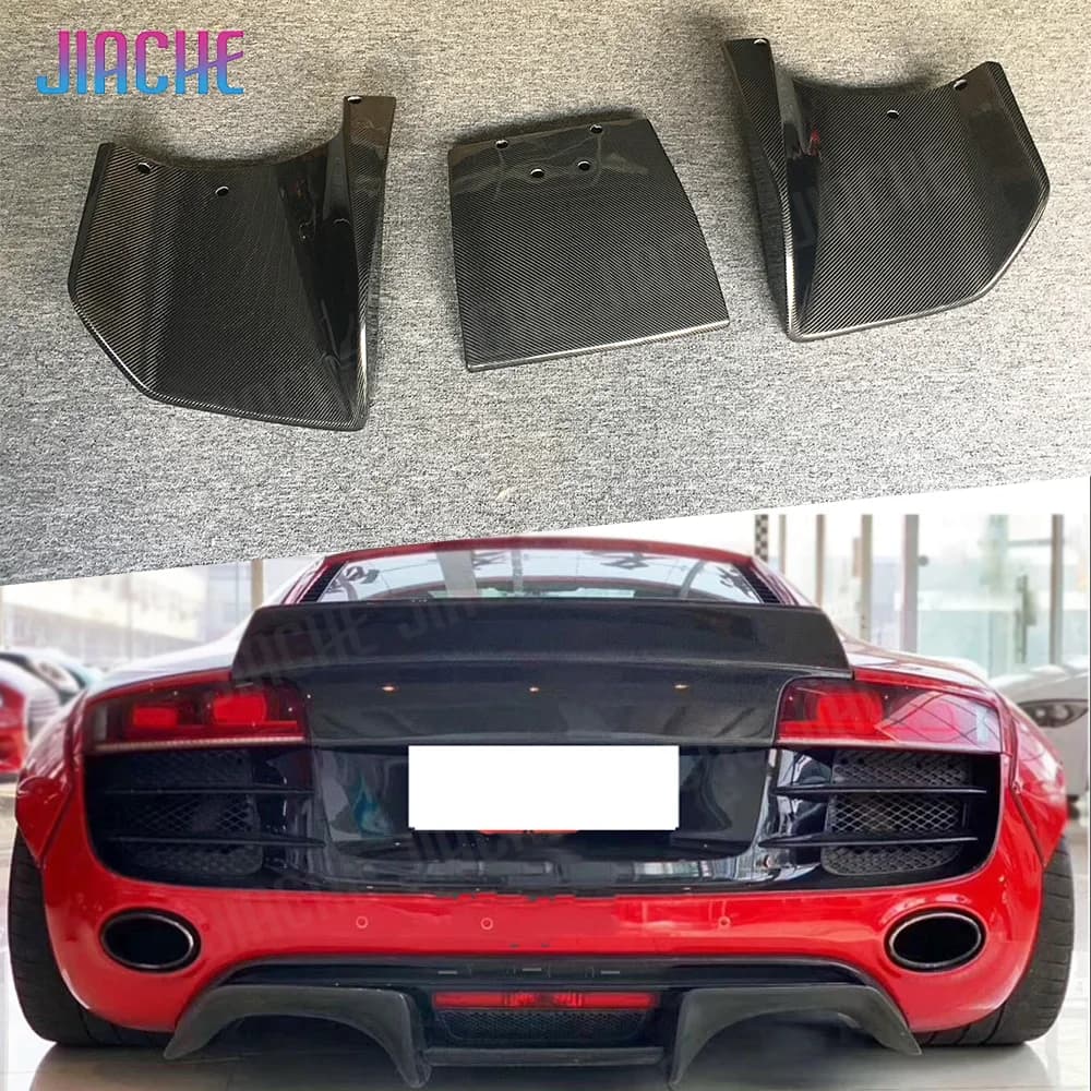 Diffusore Posteriore in Fibra di Carbonio JIACHE per Audi R8 V8 V10 2008-2015, Spoiler in FRP Nero, Protezione Paraurti Auto