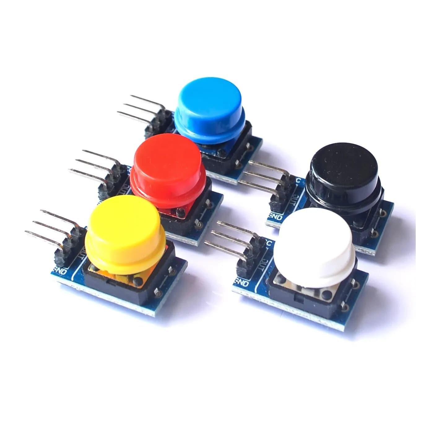 5 pcs 12X12 MM Large key module button large module light tactile switch module with hat High level output for arduino or raspberry pi 3