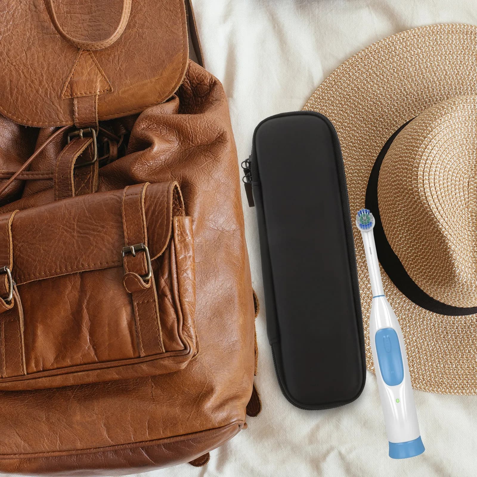 2 Pezzi Custodia Protettiva da Viaggio per Spazzolino, Porta Spazzolino Elettrico Portatile in EVA Rigido Antiurto Impermeabile