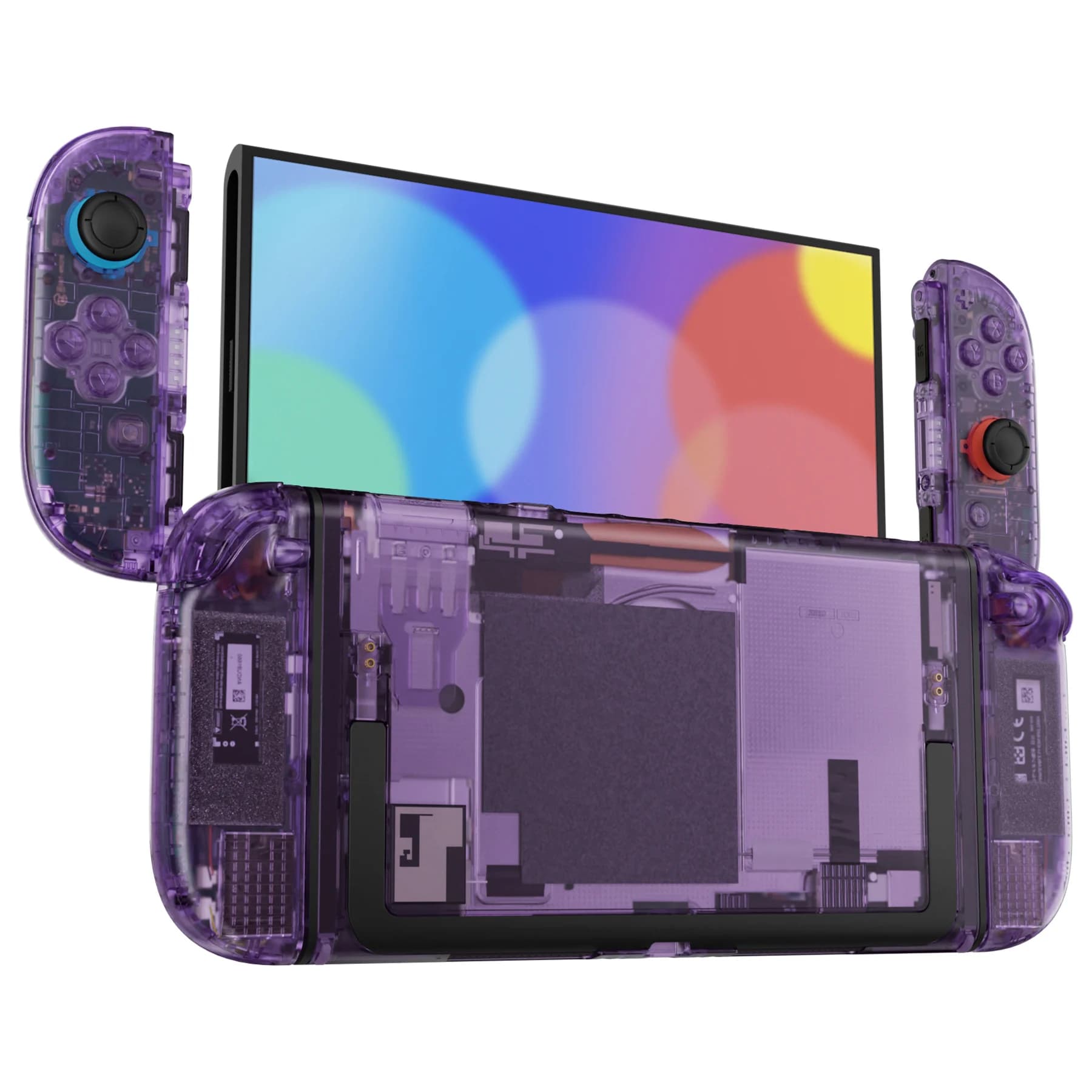 eXtremeRate per Nintendo Switch 2 Pulsanti di ricambio fai-da-te, set completo di alloggiamenti con pulsanti per Joycon 2 - Nero ardesia trasparente