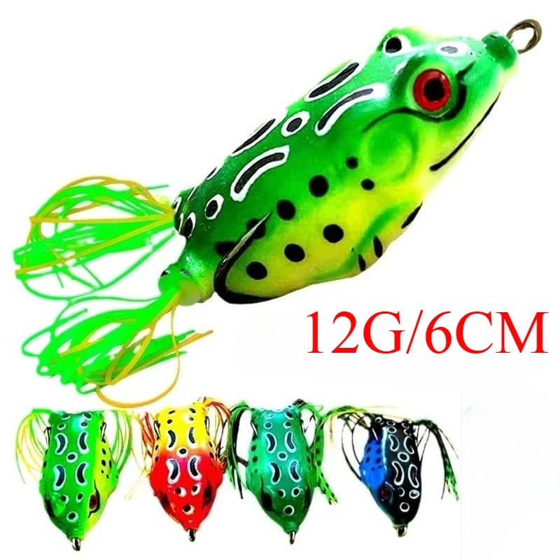 1pcs4pcs 12Gg/6CM Water Bass Fishing Lures Soft Frog Double Propellers Legs Freshwater Bait for Bass Snakehead Pike fishing bait