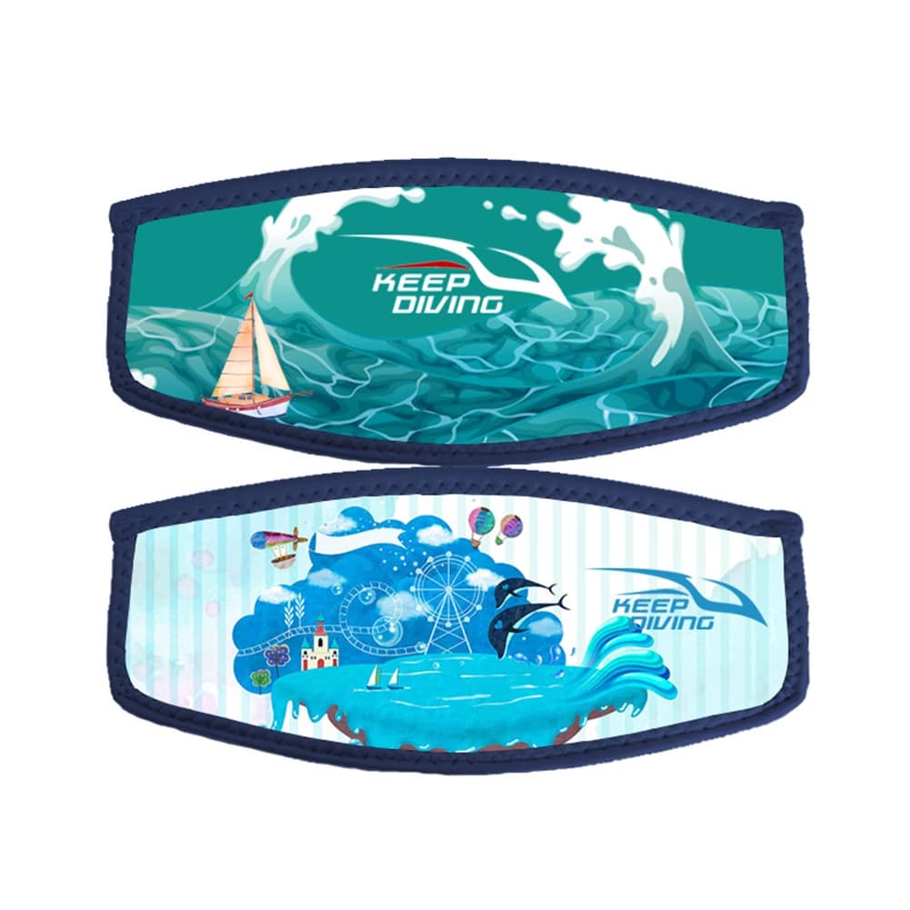 Snorkeling head belt covers with shockproof neoprene for scuba diving, protects hair and provides comfortable ajustement