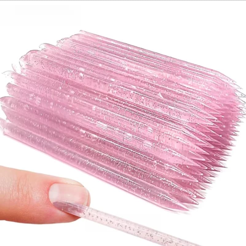 100/50 Pz Nail Art Spingipelle Riutilizzabile Doppio Estremità Bastone di Cristallo Professionale Strumento di Rimozione Della Cuticola Manicure Accessori Per Unghie