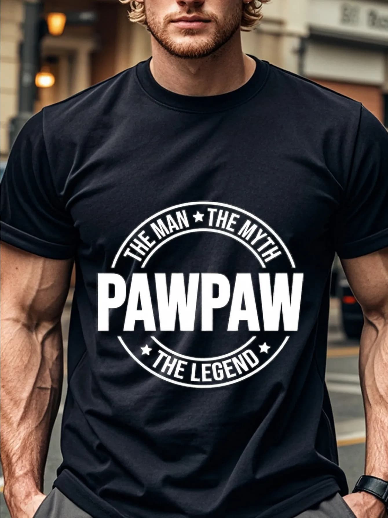 "Pawpaw - The Man, Myth, Legend" - Streetwear casual black with white print