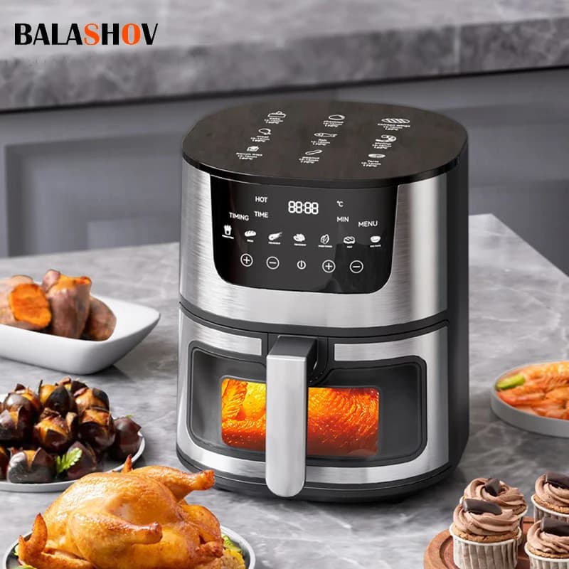 Intelligent Air Fryer Electric Visual Window 7L Oil Free Air Fryer Automatic Kitchen For Home Use 360 ° Cooking Convection Oven Air Fryers