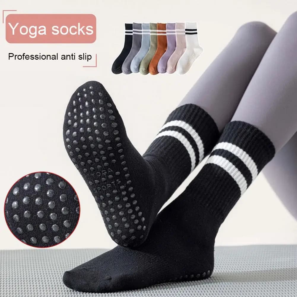 Sports socks 8 colors sports socks in professional Silicone anti slip with medium tube bottom in cotton socks from Yoga for Pilates gym