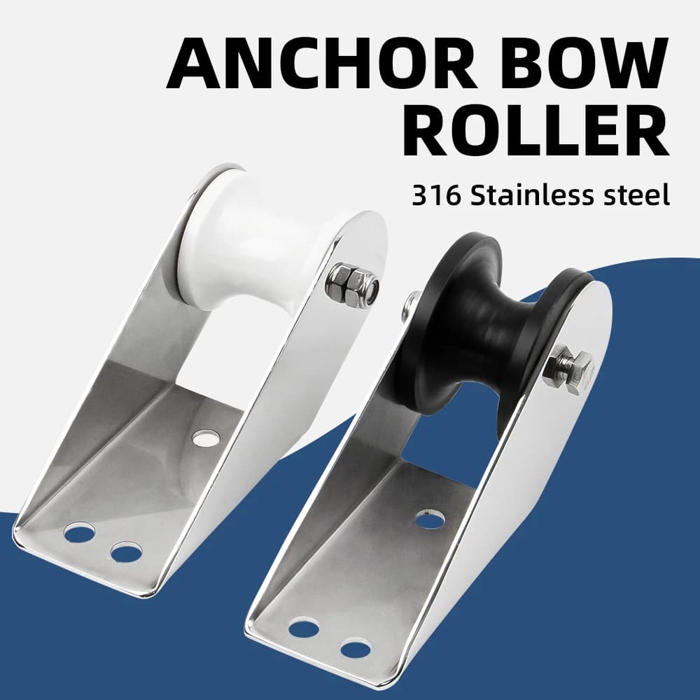 AndyMarine 316 Stainless Steel Heavy Duty Boat Anchor Fairlead Roller Anchor Holder for Yacht Marine Hardware
