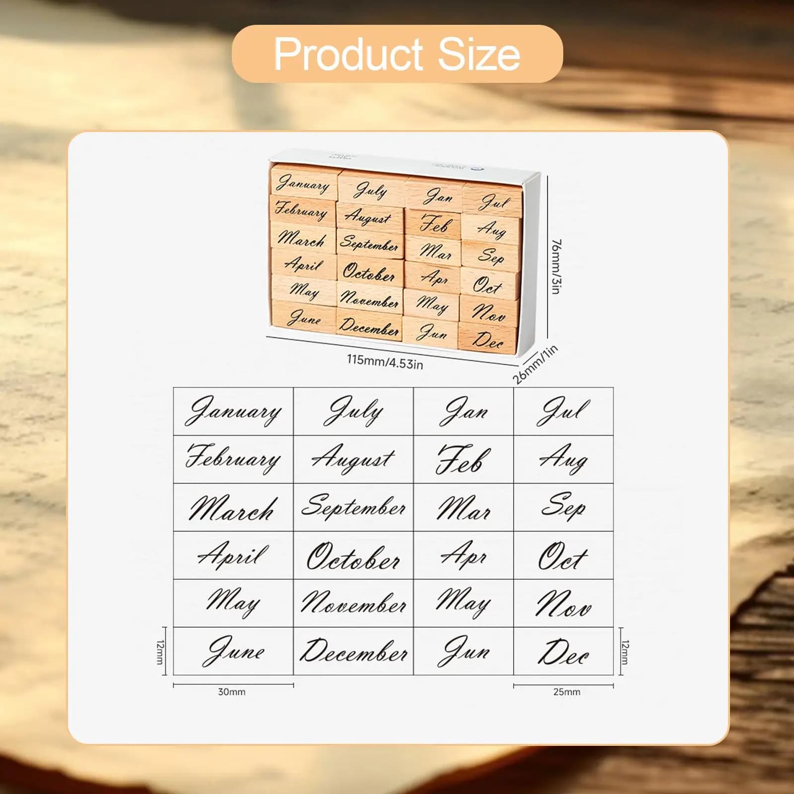 Wooden Stamps Set DIY Rubber Stamp Kit for Scrapbooking Journaling Card Making Kids Craft Decor
