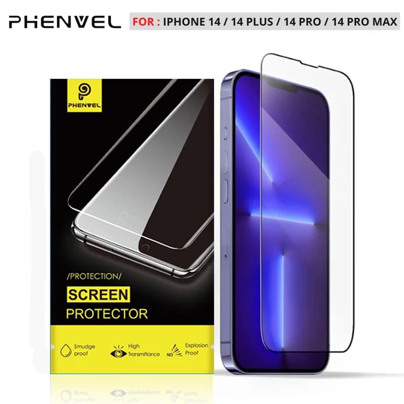 Oleorepellent protective glass for Iphone 14 Plus Full cover screen protection for Iphone 14pro max Tempered glass with lens