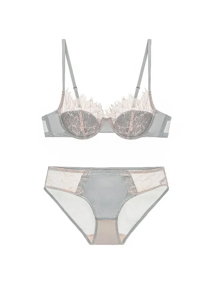 Reggiseno in Pizzo Francese Sexy con Ferretto Morbido, Taglio Sottile, Push-Up, Lingerie Femminile S-XL, Comodo e Traspirante