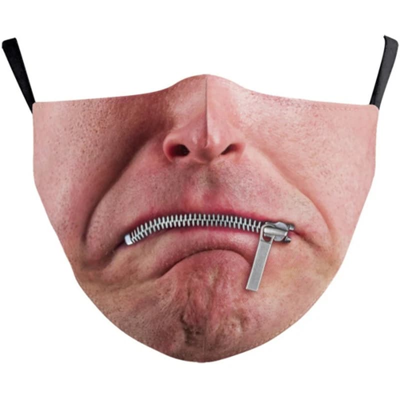 Maschere per la bocca per adulti di Halloween Divertente misto cotone stampato Espressioni facciali Mascara lavabili Visiera Masque Maschere per il viso