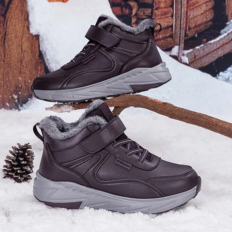 YRZL Scarpe termiche da uomo Stivali da trekking antiscivolo impermeabili caldi invernali da uomo Comodi stivali sportivi da esterno antiscivolo