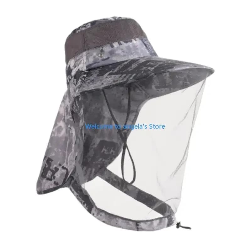 Cappello da pesca X4YC UPF50+ traspirante con rete protettiva contro gli insetti, regolabile, per uomo, ideale per l'estate, giardinaggio, apicoltura e viaggi.