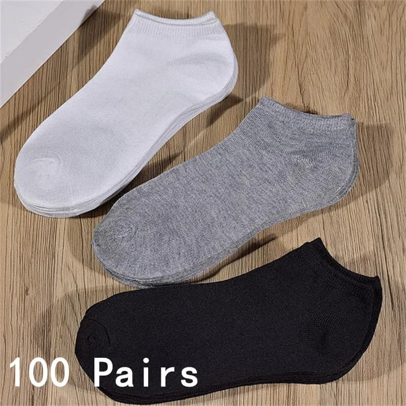 Wholesale 50/100 Pairs Invisible Low Cut Ankle Socks Women Men Boat Socks Non-slip No-show Solid Color Casual Breathable Socks