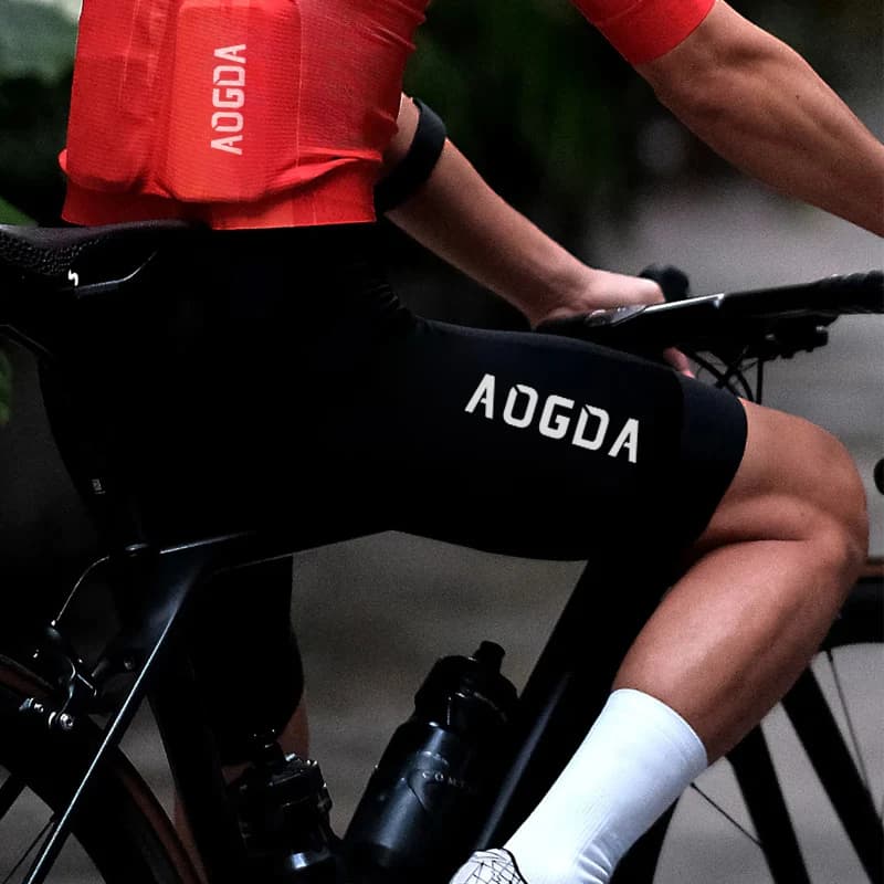 AOGDA TEAM Bicycle Shorts with Pro Aero cycling braces for men, light racing bike tights, shorts with breathable and fast drying bicycle straps