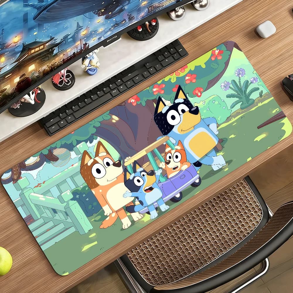 Tappetino per mouse Cartoon B-Bluey, tappetino per computer in gomma antiscivolo, tappetino per computer Gamer Balance Decoracion, tappetino per laptop, ufficio, grande