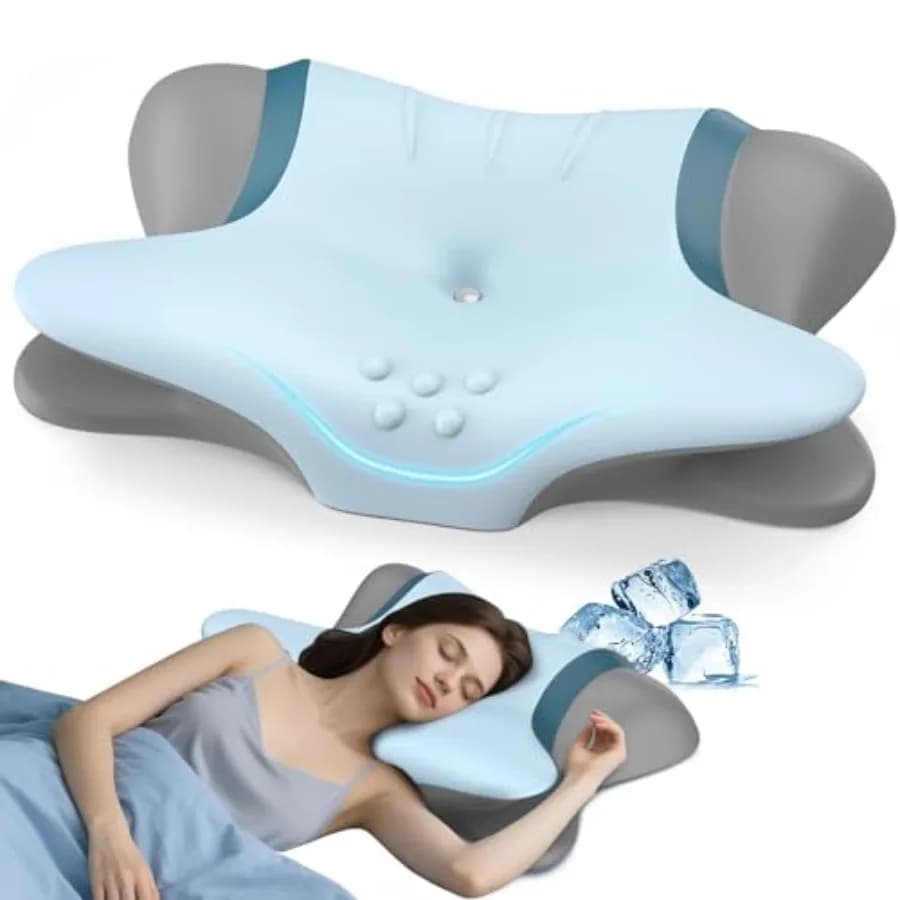Cervical Neck Pillow for Pain Relief - Ergonomic Side Sleeper Pillow for Neck Support Orthopedic Memory Foam Pillows for Sleepi