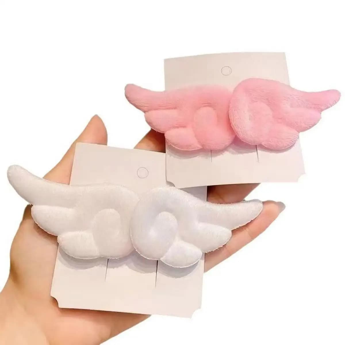 2 Pezzi Fermagli per Capelli in Peluche a Forma di Ali d'Angelo, Graziosi Fermagli per Frangia da Ragazza, Ornamento Semplice, Accessori Moda per Capelli, Clip Laterale