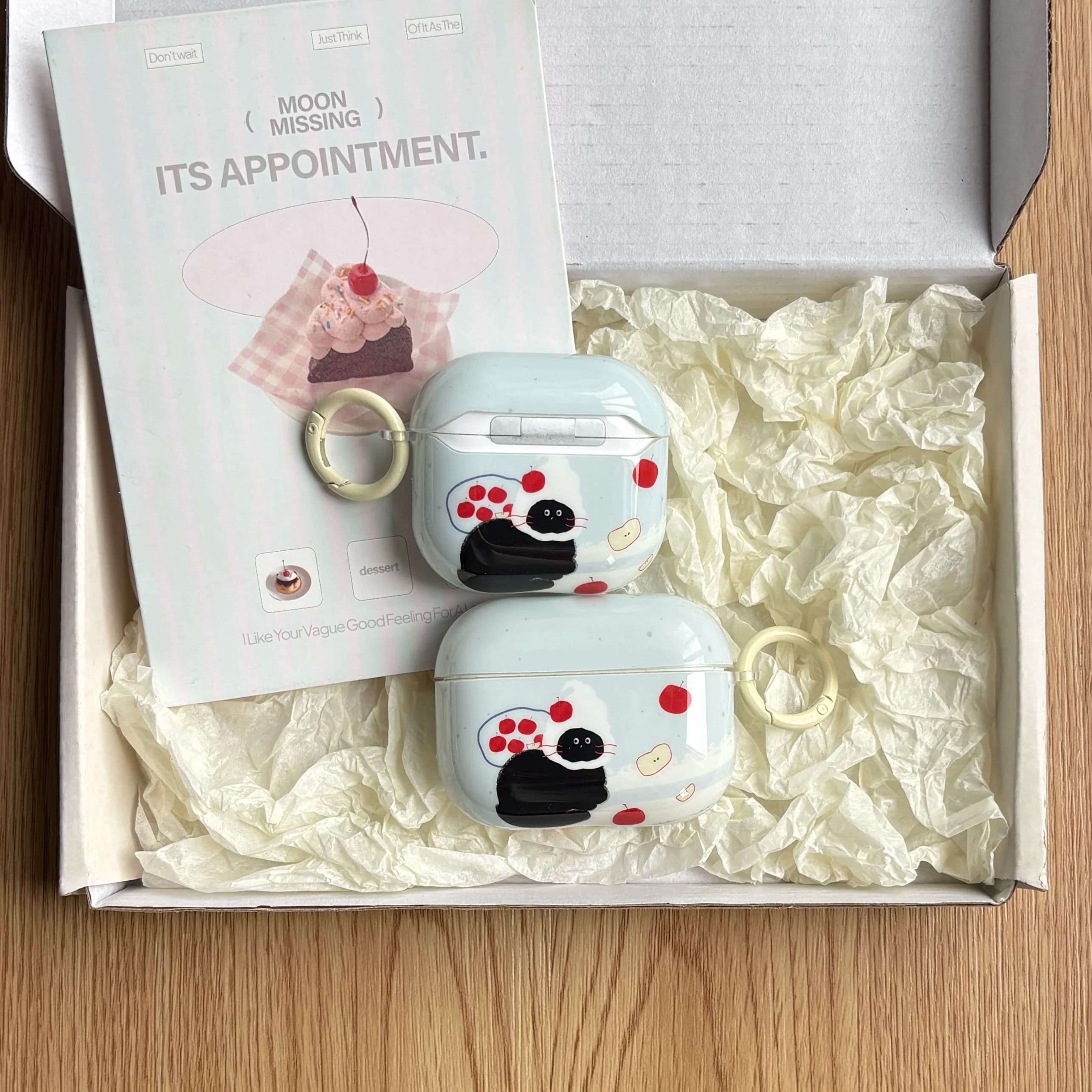 Bella borsa a rete per gatti neri Apple Cartoon Pattern Custodia protettiva lucida per auricolari per AirPods 1 2 3 4 Pro 2 Pro 3