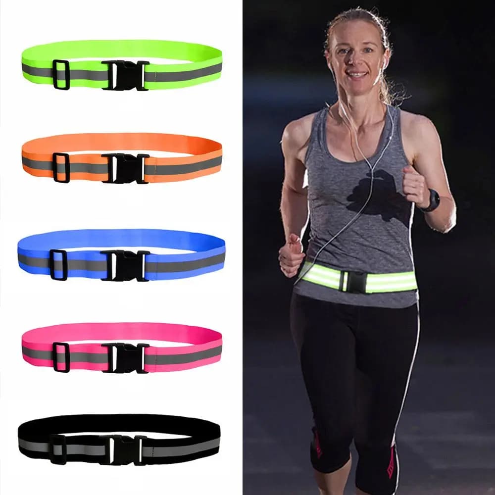 Cycling Adjustable Night Safety Running Reflective Waist Reflective Belts Cycling Equipment