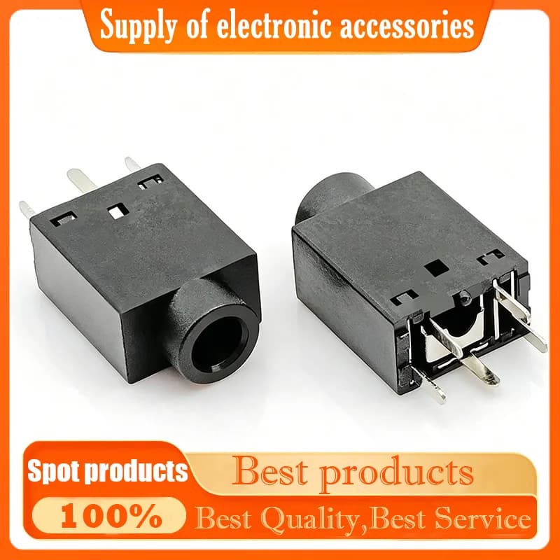 Presa per cuffie da 3,5 mm PJ-358S, connettore a cinque pin verticale con funzione di inversione, normalmente aperto, jack per cuffie con struttura HD