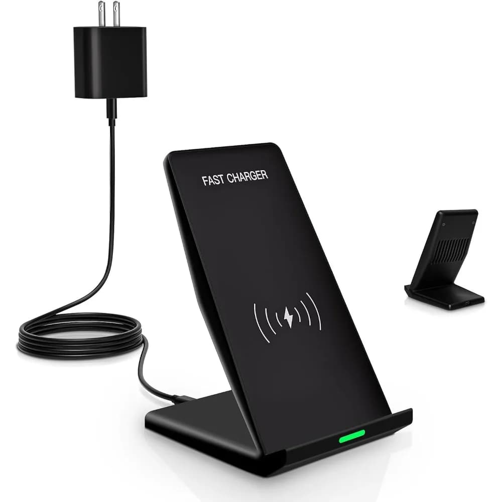 15W Desk Wireless Charger Stand with 20W USB-C Adapter for Various Smartphones